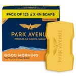 Park Avenue Premium Men?s Soaps for Bath ? Good Morning | 125g (Pack of 4) | Enriched with Tea Tree Oil & Shea Butter | Grade 1 Soap | For All Skin Types - Fast Shipping to USA & Canada