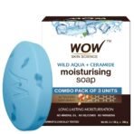 WOW Skin Science Wild Aqua & Ceramide Soap | Purifies & Softens Skin | Cools & Tones | Energizing Cleanser | Neutralizes Body Odor | Invigorates Senses | Infused with Menthol & Ceramide | Pack of 3 - Fast Shipping to USA & Canada