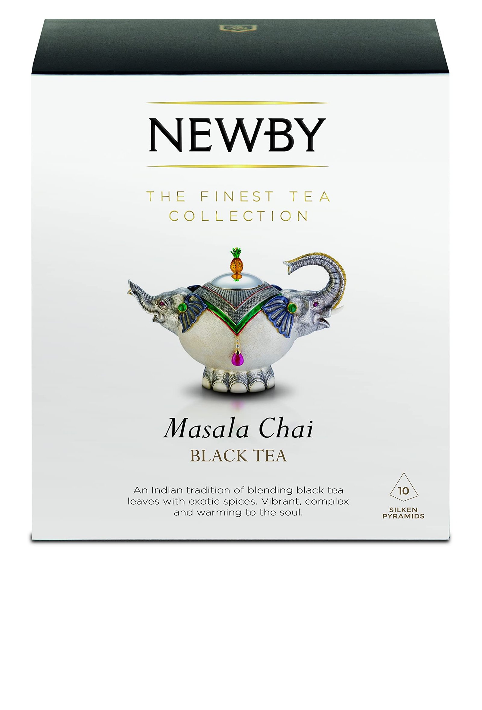 71gTt4GaThL-1.jpg Newby Masala Chai Silken Pyramids | Concoction of Black Pepper, Clove, Ginger and Cinnamon | 10 Tea Bags, 25g - Fast Shipping to USA & Canada - Image 1