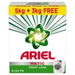 Ariel Matic Detergent Powder Front Load - 5kg + 3kg free | Removes 100 Tough Stains in 1 wash | Specially Designed for Washing Machines | Fresh Fragrance - Fast Shipping to USA & Canada