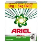 Ariel Matic Detergent Powder Front Load - 5kg + 3kg free | Removes 100 Tough Stains in 1 wash | Specially Designed for Washing Machines | Fresh Fragrance - Fast Shipping to USA & Canada