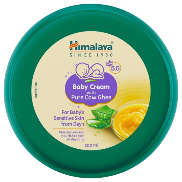 Himalaya Baby Cream with Pure Cow Ghee & pH5.5 (200ml) | Moisturizes & nourishes skin all day long | For Dry and sensitive skin - Fast Shipping to USA & Canada