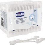 Chicco Cotton Buds with Eardrum Protection, 90 Pieces | For Baby Ear Cleaning | Made Of Paper Stem | Safe and Hygienic | Biodegredable