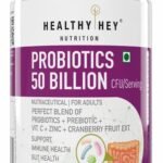 HealthyHey Nutrition Probiotics 50 Billion CFU Multi- Strains, 60 Veg. Capsules, Targeted Release Technology, Stomach Acid Resistant, No Need for Refrigeration, Non-GMO, Gluten-Free - Fast Shipping to USA