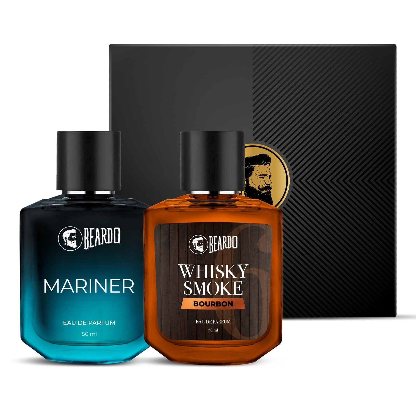 71khhqBXQlL-1.jpg Beardo Whisky Smoke Bourbon Perfume 50ml & Mariner Perfume 50ml Combo | Long Lasting Perfume For Men | Oriental, Woody, Leathery | Fresh, Aqua Notes | Gift Set | Valentines day gift for husband | Gift for boyfriend | Gift for Men - Fast Shipping to USA & Canada - Image 1