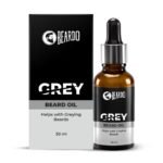 Beardo Grey Beard oil for Men, 30 ml | Helps with greying beards | Also contains Bhringraj + Henna + Curry leaves + Black tea extracts for restoring natural black beard color | Lightweight and Non-Sticky - Fast Shipping to USA & Canada