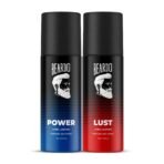 Beardo Power & Lust Perfume Body Spray (Set of 2) Get compliments with Long lasting Fougere, Aromatic Deodorant Brand | Christmas gift for men | Gift For Friends | Gift for Men - Fast Shipping to USA & Canada