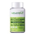 HEALTH VEDA ORGANICS PRIVATE LIMITED Multivitamin with Probiotics - 45 Ingredients Supplement for Men and Women | Immunity & Gut Health - 120 Veg Tablets for Men & Women - Fast Shipping to USA