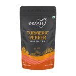 Oraah Turmeric Pepper Herbal Tea- 100gms | 100% Natural Ingredients | Health Benefits of Active Turmeric + Pepper + Cardamom + Cloves | Low Caffeine Herbal Detox Tea Blend | Anti-Inflammatory - Fast Shipping to USA & Canada