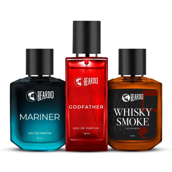Beardo Mariner, GodFather & Whiskey Smoke Perfume For Men (50Ml X Pack Of 3) | Long Lasting Perfume | Date Night Perfume For Men | Gift for Men | Gift For Friends | Gift for Husband | Gift for boyfriend - Fast Shipping to USA & Canada