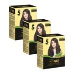 Nisha 5 Minutes Quick Hair Colour For Women & Men | Henna Based Hair Color | 100% Gray Coverage With No Ammonia- Black (Pack Of 3) - Fast Shipping to USA & Canada
