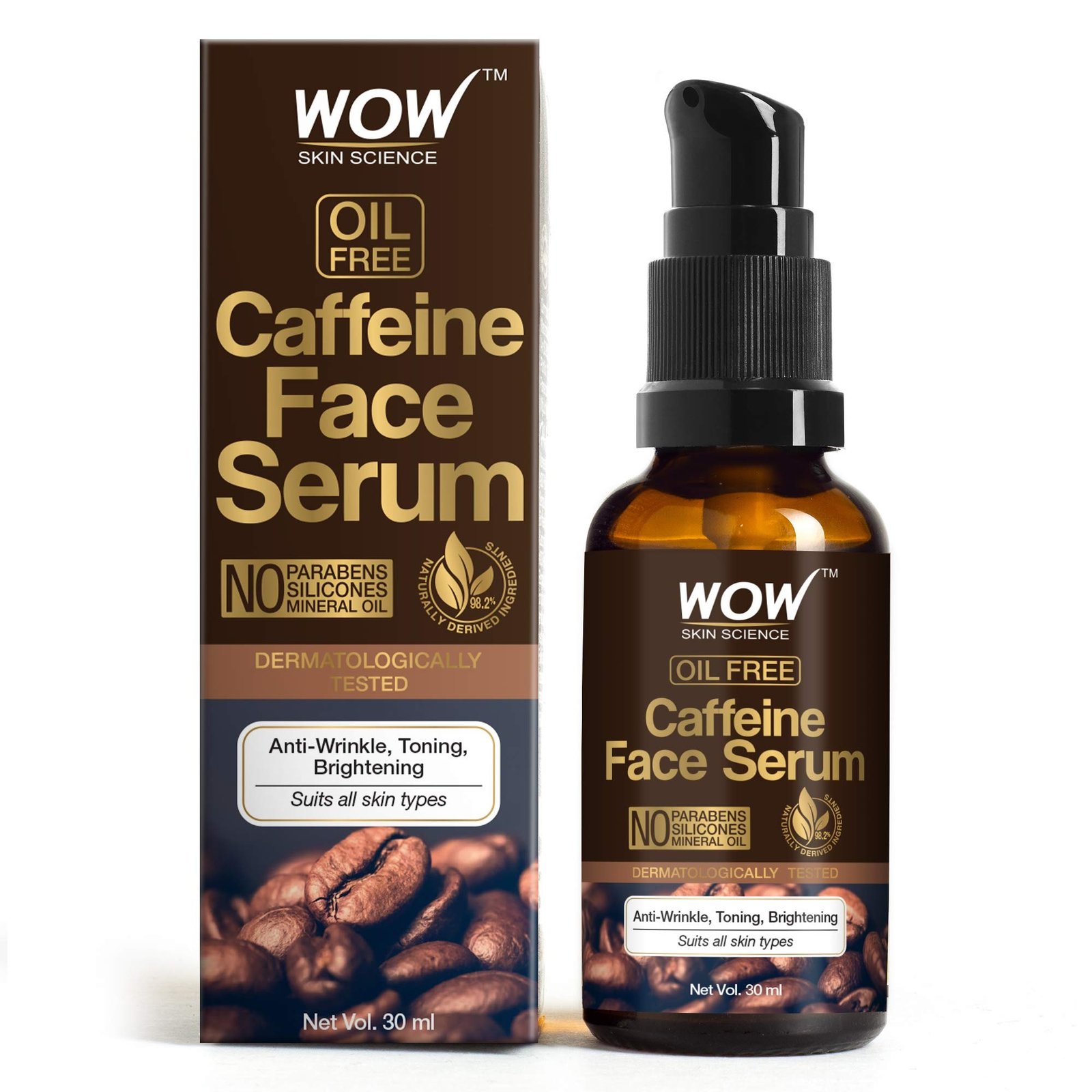 71nPhM-vW9L-1.jpg WOW Skin Science Caffeine Face Serum - Quick Absorbing - OIL FREE - Anti-Aging, Anti-Wrinkles; Refresh, Revive & Restore Skin - No Parabens, Silicones, Mineral Oil - 30mL - Fast Shipping to USA & Canada - Image 1