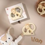 Baby forest Natkhat Sher Natural Rubber Baby Teether | BPA-Free, Non-Toxic | Hand-Painted Teething Relief | Easy-to-Grip Teether - Fast Shipping to USA & Canada