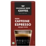 COLOMBIAN BREW COFFEE Colombian Brew High Caffeine Espresso Instant Coffee Powder, Strong, 50g - Fast Shipping to USA & Canada