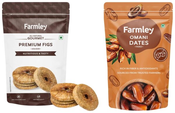 Farmley Omani Fard Dates, 400 Gram & Premium Anjeer Dry Fruit, 200 Gram - Fast Shipping to USA & Canada