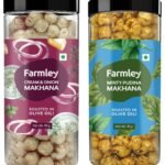Farmley Roasted & Flavoured Minty Pudina Healthy Makhana Snacks 90 gm & Farmley Roasted & Flavoured Cream Onion Healthy Makhana Snacks 90 gm - Fast Shipping to USA & Canada
