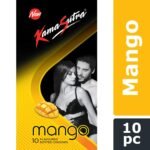KamaSutra Mango Flavoured Dotted Condoms for Men 10 Count - Fast Shipping to USA
