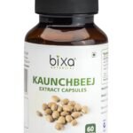 Bixa Botanical Kaunch Beej Extract (Velvet Bean, Mucuna Pruriens, Kapikacchu) L-Dopa Source, Natural Nervine Tonic & Muscle Builder. 60 Veg Capsules (450mg)