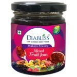 Diabliss Mixed Fruit Jam Replacement for Sugar Free Jam for Diabetic - Clinically Tested | Low GI | Fresh Nutritious Fruits | Irresistibly Tasty - 225g Bottle