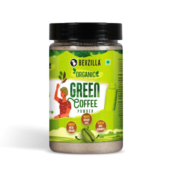 Bevzilla Green Coffee Beans Powder - 200 Grams | For Weight Loss With Chlorogenic Acid | Immunity Booster| Natural Super Drink - Fast Shipping to USA & Canada