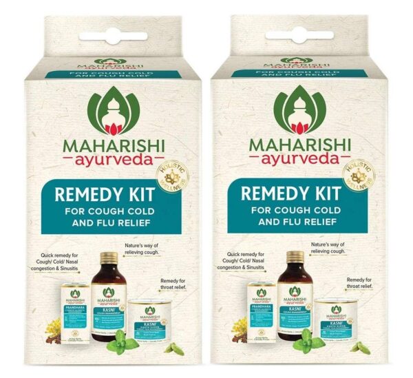 Maharishi Ayurveda Ayurvedic Remedy Kit with Tulsi, Cinnamon, Pippali, Ginger, Cinnamon Oil, Ginger, Black pepper, and More,Kasni: 50 ml,Prandhara: 3ml,Kanth Sudha: 30 pastilles (Pack of 2) - Fast Shipping to USA