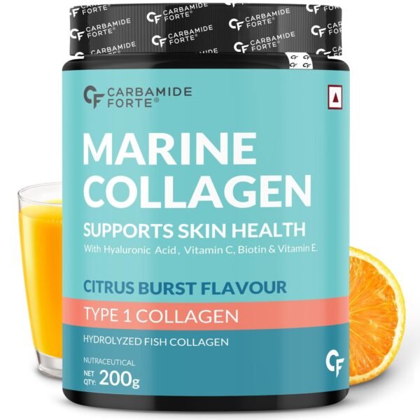 Carbamide Forte Marine Collagen Supplements for Skin & Hair | Marine Collagen Powder for Women & Men | Marine Collagen Supplements for Skin & Bone Health Support - Hydrolyzed Marine Collagen Peptides - 200g - Fast Shipping to USA