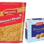 Bikano Bikaneri Bhujia 1 kg & Bikano Besan Laddu Spl, 400 gram box - Fast Shipping to USA & Canada