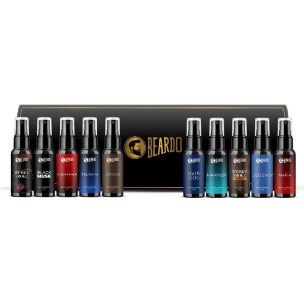 Beardo Mini Perfume Trial Kit, 10 x 5ml | Best Date Night Fragrances for Men | Travel friendly perfume kit for all moods & occasions | Ideal gift for men | Gift for husband | Gift for boyfriend | Gift for Men - Fast Shipping to USA & Canada