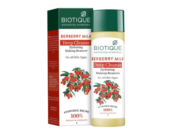 Biotique Berberry Milk Deep Cleanse Hydrating Makeup Remover For All Skin Types, 120ml - Fast Shipping to USA & Canada