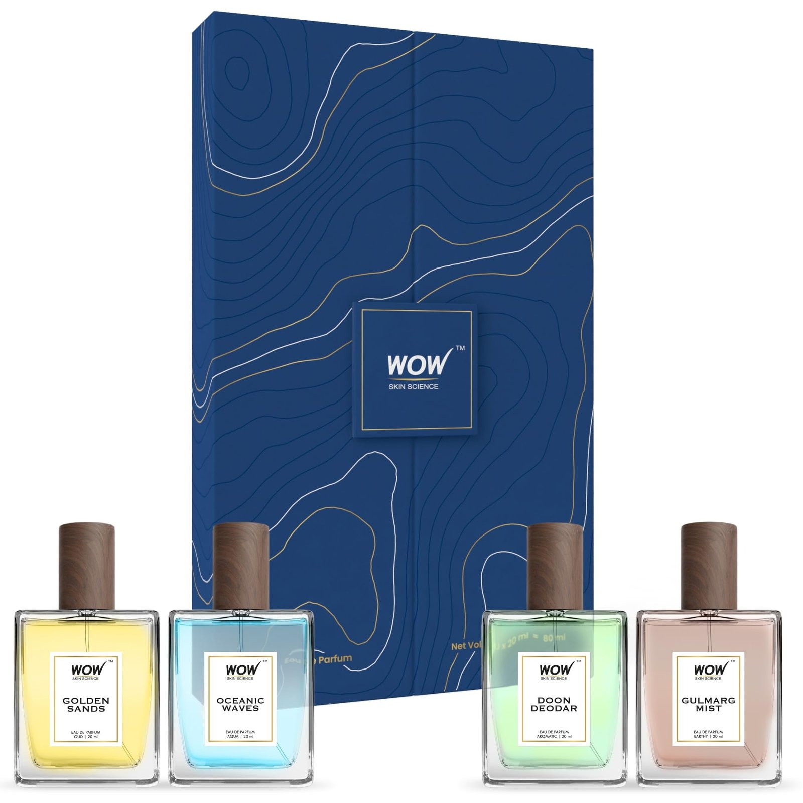 71zX23BP4hL-1.jpg WOW Skin Science Eau De Parfum Luxury Perfume Kit 4x20 ml For Him | Premium Valentine's Gift Set for Men | All Day Fragrance | Pack of 4 - Fast Shipping to USA & Canada - Image 1