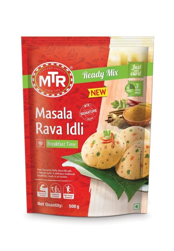 MTR Masala Rava Idli Mix - Breakfast Mix | Quick Breakfast | Instant Ready to Cook Mix | Ready-To-Make South Indian Breakfast | 500g - Fast Shipping to USA & Canada
