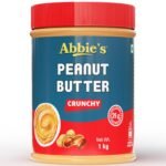 Abbie's Peanut Butter Crunchy 1Kg | 26g Protein Per 100g | 100% Vegan | Zero Trans Fat | Zero Cholesterol | Good Source of Energy | Highly Nutritious | - Fast Shipping to USA & Canada