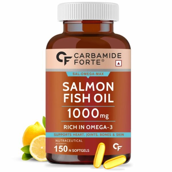 Carbamide Forte Salmon Fish Oil Omega 3 Capsule 1000 mg for Adults -Softgel Capsules 150 Count - Fast Shipping to USA