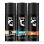 Beardo Don Most Wanted, Mariner Captain Jack & Bandit Perfume Body Spray (Set of 3) Long Lasting Deo For Men | Day Body Spray Deodorant | Fresh, Aqua Notes | Christmas gift for men | Gift For Friends | Gift for Men - Fast Shipping to USA & Canada