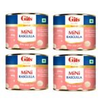 Gits MiNi Rasgulla 200 gms Open & Eat | Pack of 4 tins | 8 pieces in each tin | Party Pack | Quick Sweet Cravings - Fast Shipping to USA & Canada