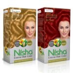 Nisha Cream Hair Color Combo Pack Golden Blonde & Flame Red Rich, Bright, Long Lasting Shine Hair Colour (60gm + 90ml + 18ml Conditioner) Fast Shipping to USA & Canada