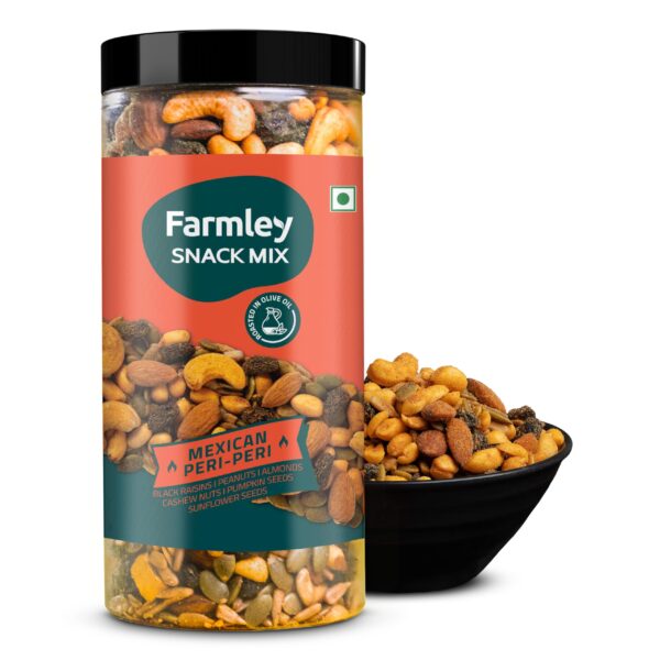 Farmley Snack Mix | 405g | 6 Superfood in 1 Mix | Dry Fruits Mix, Mixed Nuts, Mixed Dry Fruits, Dry Fruits, Nuts and Seeds Mix, Almonds, Cashew, Pumpkin & Sunflower Seeds, Guilt free Snack (Pack of 1) - Fast Shipping to USA & Canada