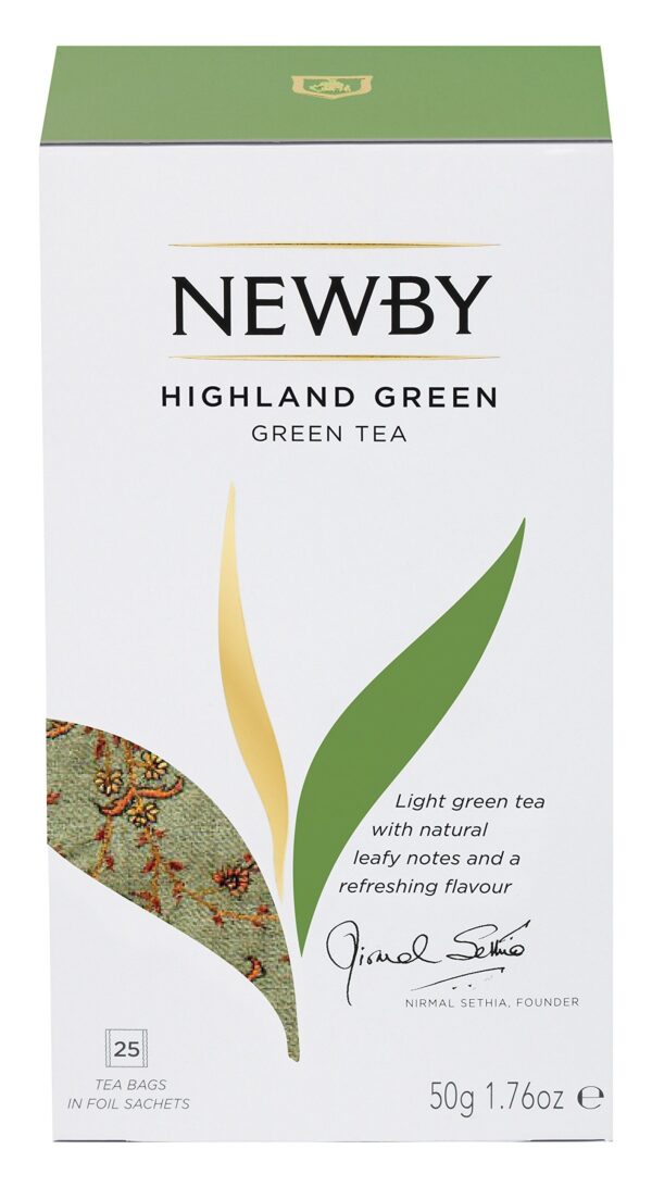 Newby Highland Green Tea Bags | 25 Counts | Unique Blend of Mountain Teas From India?s Grassy, Mist-Clouded Slopes. | Luxury Tea For Gently Reviving the Mind & Body | 50 gm - Fast Shipping to USA & Canada