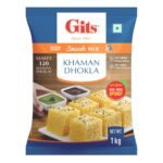 Gits Instant Khaman Dhokla Snack Mix, Makes 120 Khaman Dhoklas, Pure Veg, Indian Snack Mix, 1Kg - Fast Shipping to USA & Canada