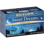 Bigelow Tea Sweet Dreams Herbal Tea Chamomile Smoothing Mint With Freshness & Aroma Caffeine Free 20 Tea Bags Net Wt 1.09oz (30gm) - Fast Shipping to USA & Canada