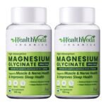 HEALTH VEDA ORGANICS PRIVATE LIMITED High Absorption Magnesium Glycinate, 550mg | 120 Veg Capsules | Supports Nerve & Muscle Health | Improves Sleep Quality | For Both Men & Women (Pack of 2) - Fast Shipping to USA
