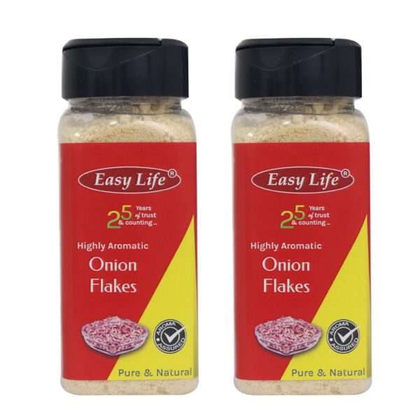 Easy Life Onion Flakes 60g [Pack of Only 2 Spices Dry Powdered use in Rice Bread - Combine with Garlic or Ginger and Make Your own Seasoning] - Fast Shipping to USA & Canada