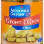 American Garden Green Olives - Sliced, 450g Bottle - Fast Shipping to USA & Canada