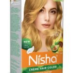 Nisha Cream Hair Color Golden Blonde, Permanent Hair Colour for Women Men, Ultra Soft Deep Shine, 100% Grey Coverage, 8.1 Golden Blonde Hair Colour 120gm - Fast Shipping to USA & Canada