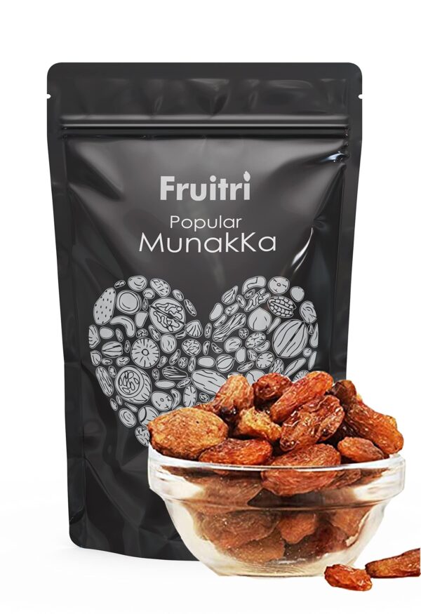 Fruitri Popular Raisins With Seeds, Munakka Dry Fruit, 1Kg, Fresh - Fast Shipping to USA & Canada