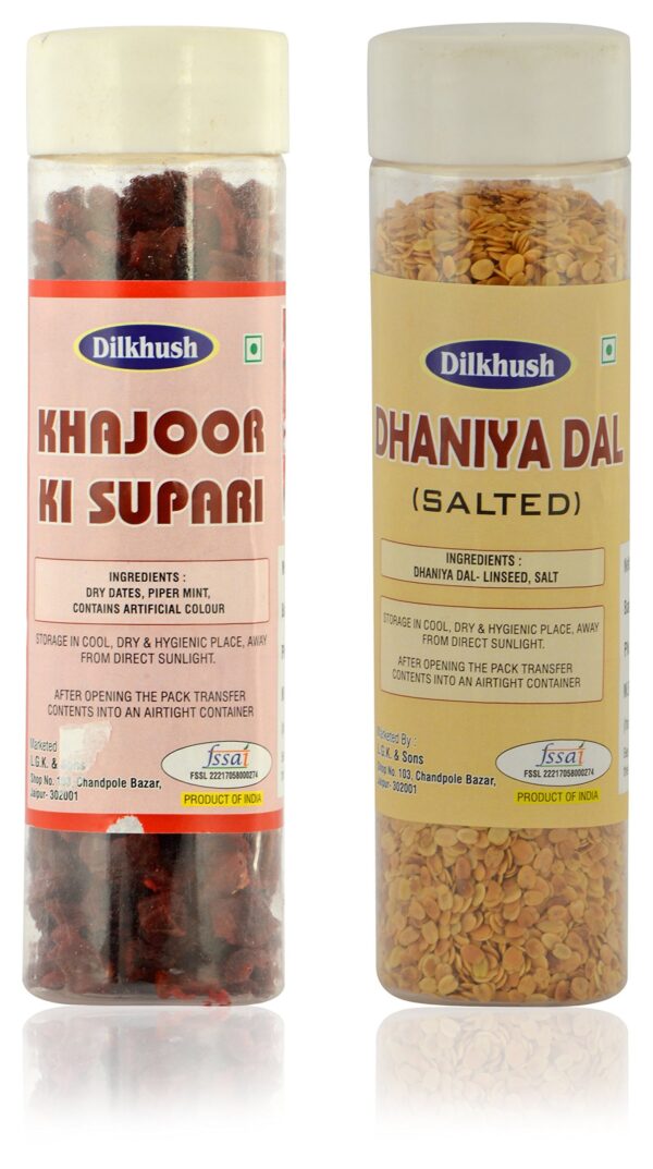 Dilkhush Khajoor Ki Supari and Dhaniya Dal, 300 g (Combo of 2) - Fast Shipping to USA & Canada