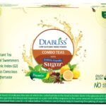 Diabliss Diabetic Friendly Herbal Tea Premix Combo Pack - Lemon, Ginger, Masala Chai - 30 x 10g Sachets -Sugar Free Alternative