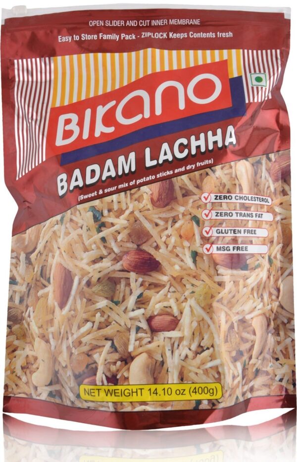 Bikano Badam Lachha, 400g Pouch - Fast Shipping to USA & Canada