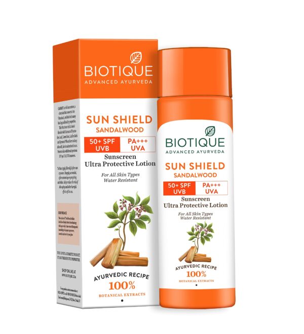 Biotique Sandalwood Sunscreen Ultra Soothing Face Lotion, SPF 50+ |Ultra Protective Lotion| Keeps Skin Soft, Fair and Moisturized| Water Resistant| For All Skin Types| 190ml - Fast Shipping to USA & Canada