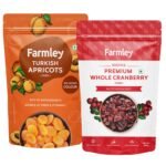 Farmley Exotics Apricots Dry Fruits|200Gm And Dried Cranberry 200 Gm|Exotics Dried Fruit Combo Pack Nutritious & Juicy - Fast Shipping to USA & Canada